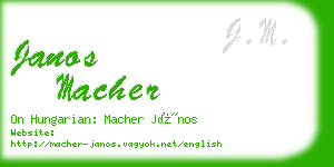 janos macher business card